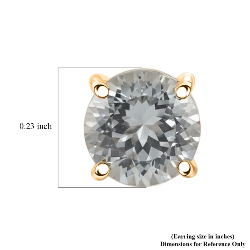 161 Facets White Topaz 2.35 ctw Earrings in 10K Yellow Gold