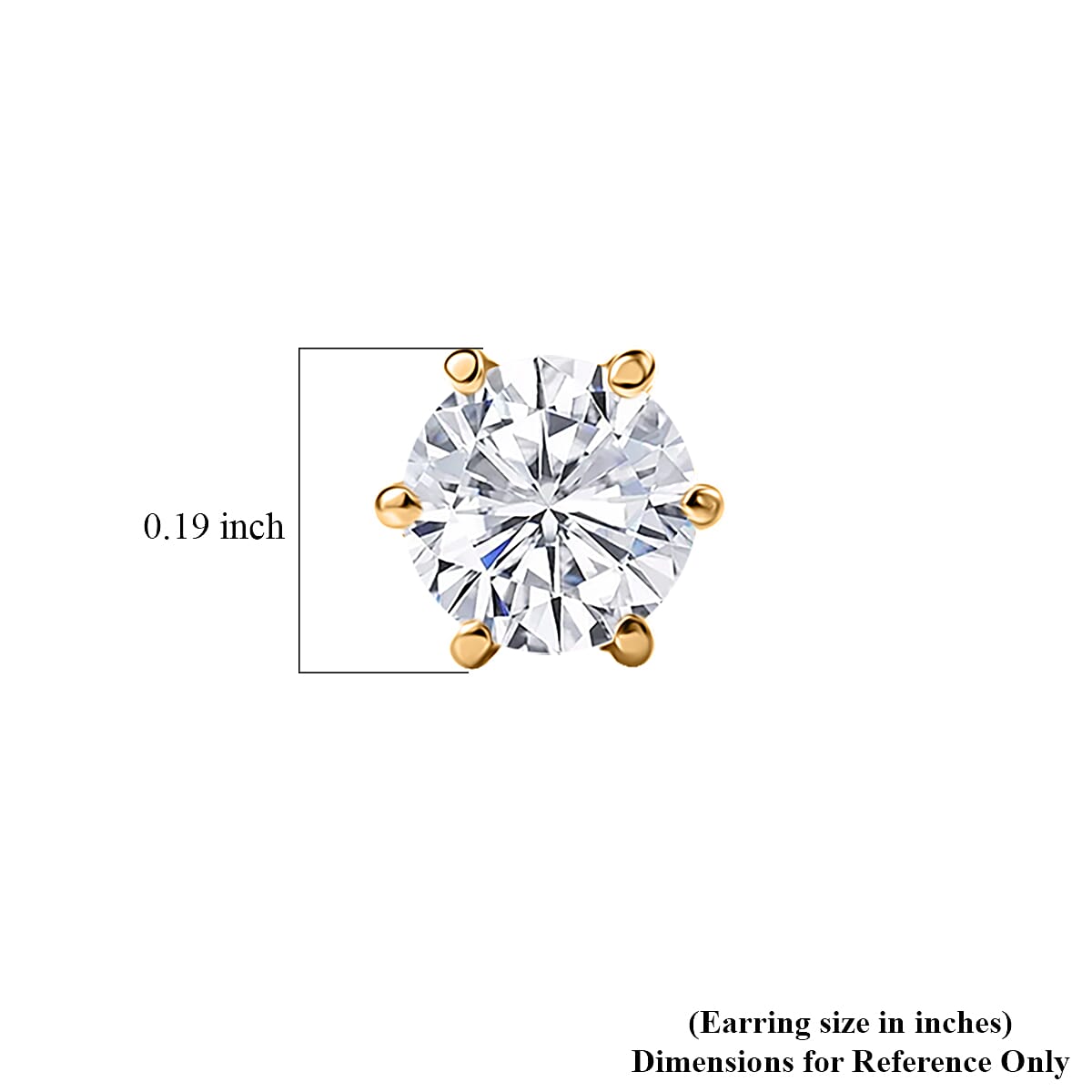 Luxuriant Lab Grown Diamond (G-H, SI) Solitaire Stud Earrings in 18K Vermeil YG Over Sterling Silver 1.00 ctw image number 4