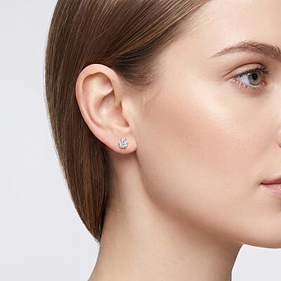 Luxuriant Lab Grown Diamond G-H SI 1.00 ctw Classic Elegance Earrings in 18K Vermeil Yellow Gold Over Sterling Silver