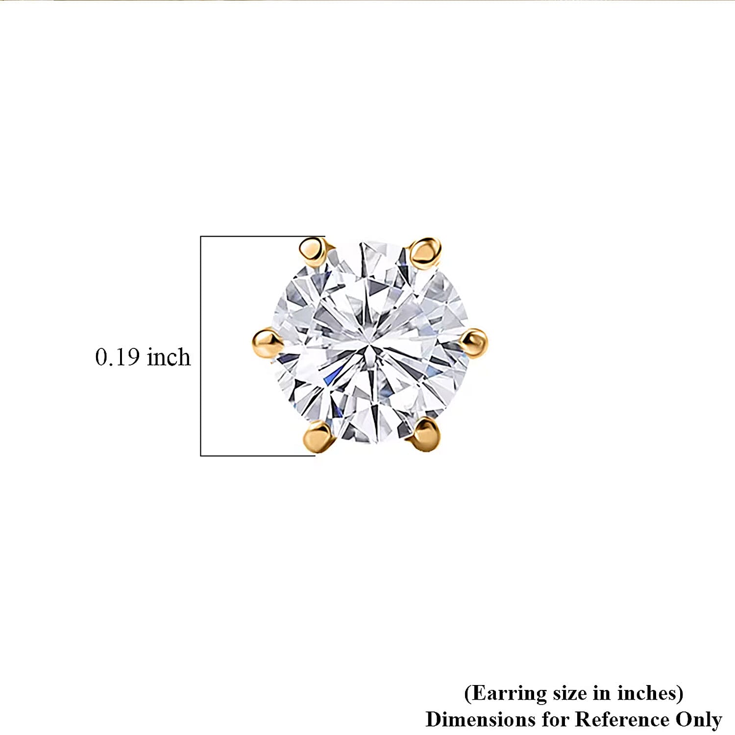 Luxuriant Lab Grown Diamond G-H SI 1.00 ctw Solitaire Stud Earrings in 18K Vermeil Yellow Gold Over Sterling Silver