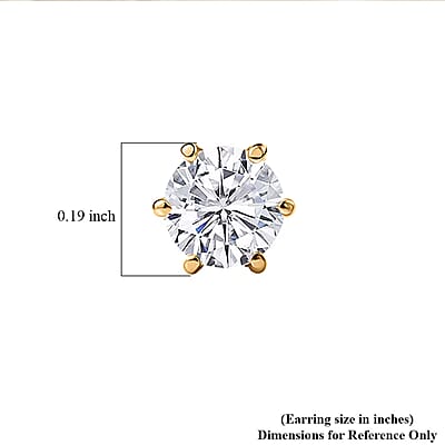 Luxuriant Lab Grown Diamond G-H SI 1.00 ctw Classic Elegance Earrings in 18K Vermeil Yellow Gold Over Sterling Silver
