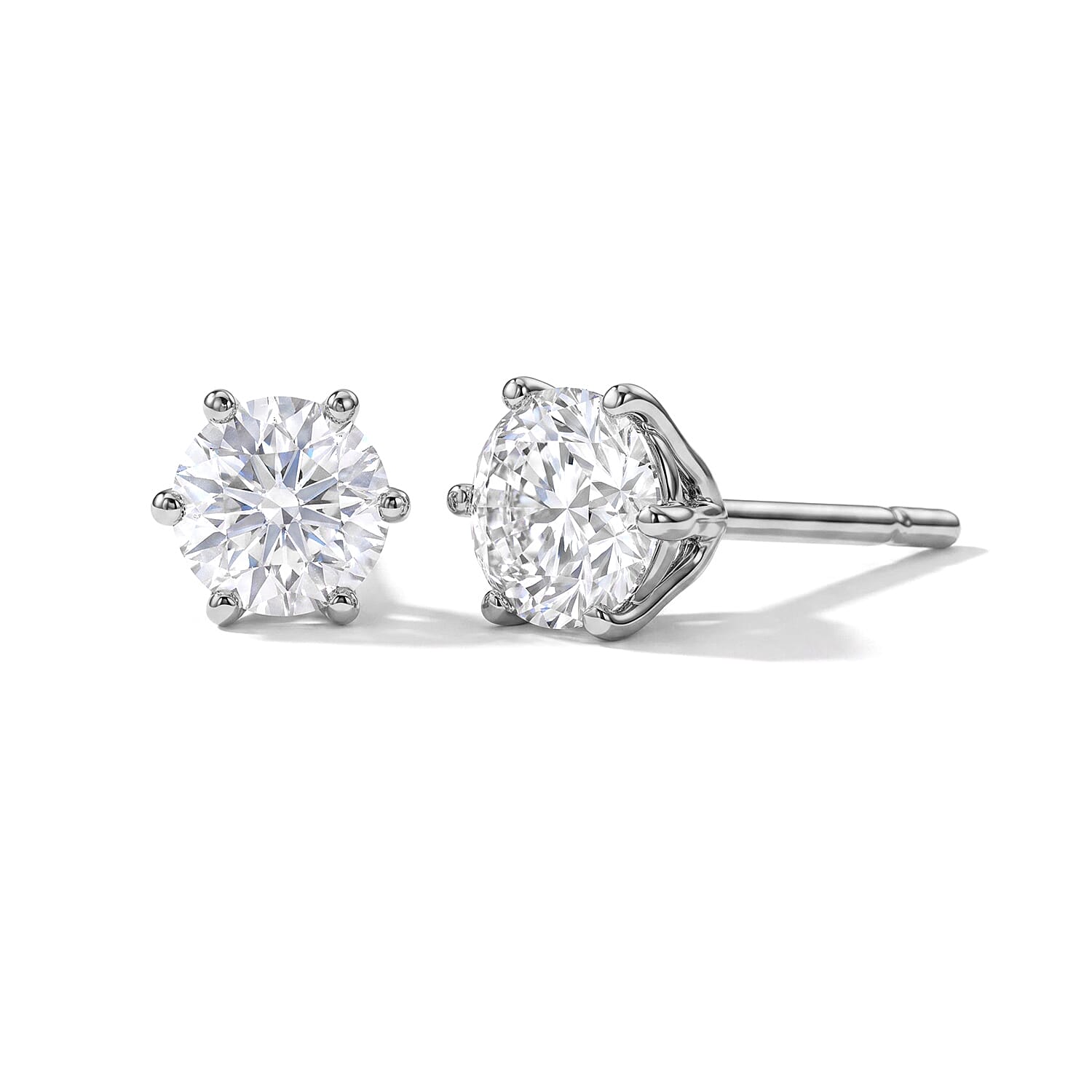 Luxuriant Lab Grown Diamond (G-H, SI) Solitaire Stud Earrings in 18K Vermeil YG Over Sterling Silver 1.00 ctw