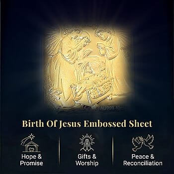 24K Golden Birth of Jesus Christan Emboss Sheet (31x45.5mm) 10mg - Product card gallery slide 3 (10178480046393)