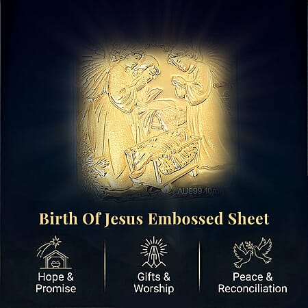 24K Golden Birth of Jesus Christan Emboss Sheet (31x45.5mm) 10mg - Product card gallery slide 3 (10178480046393)