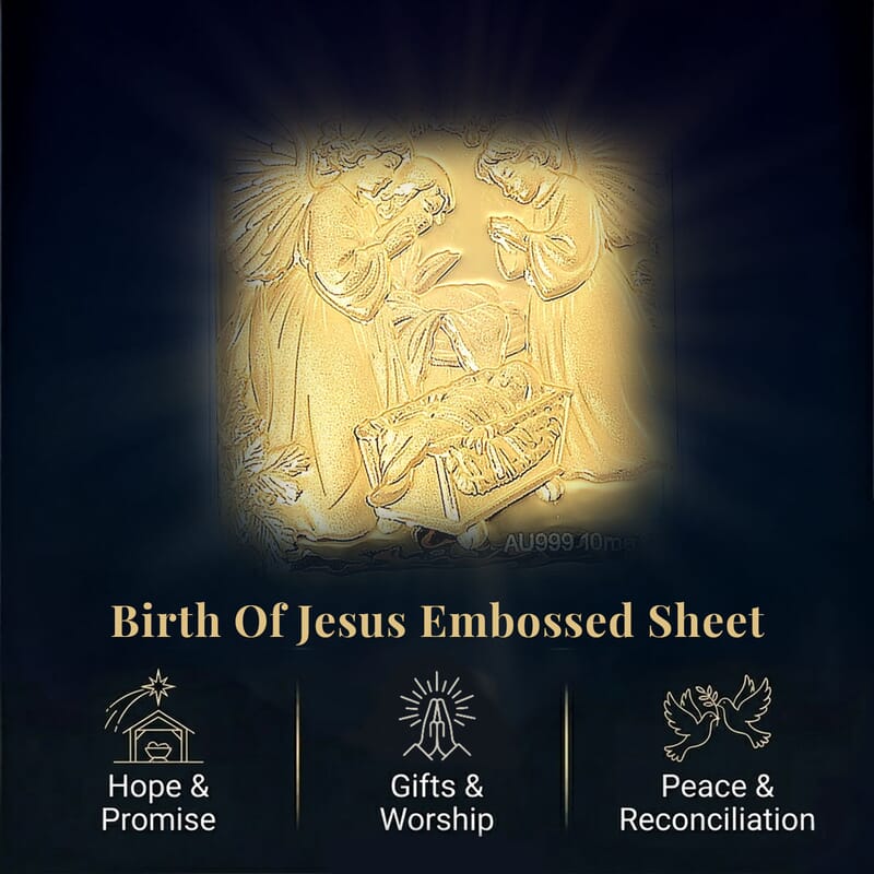 Birth of Jesus 24k Gold Embossed Sheet 10mg