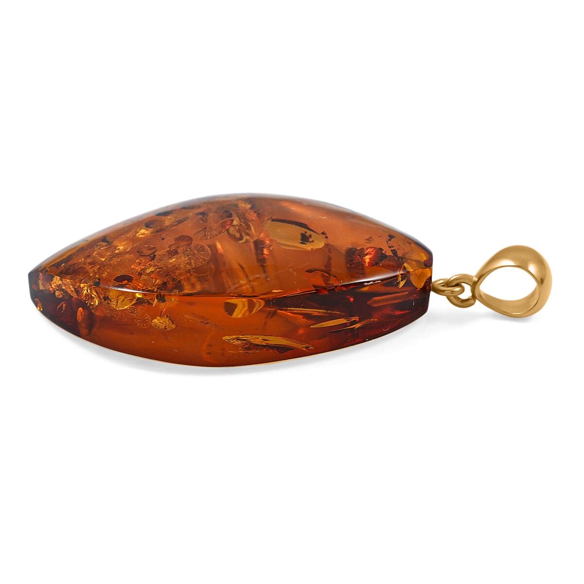 Baltic Amber Pendant without Chain in 14K YG Over Sterling Silver image number 3