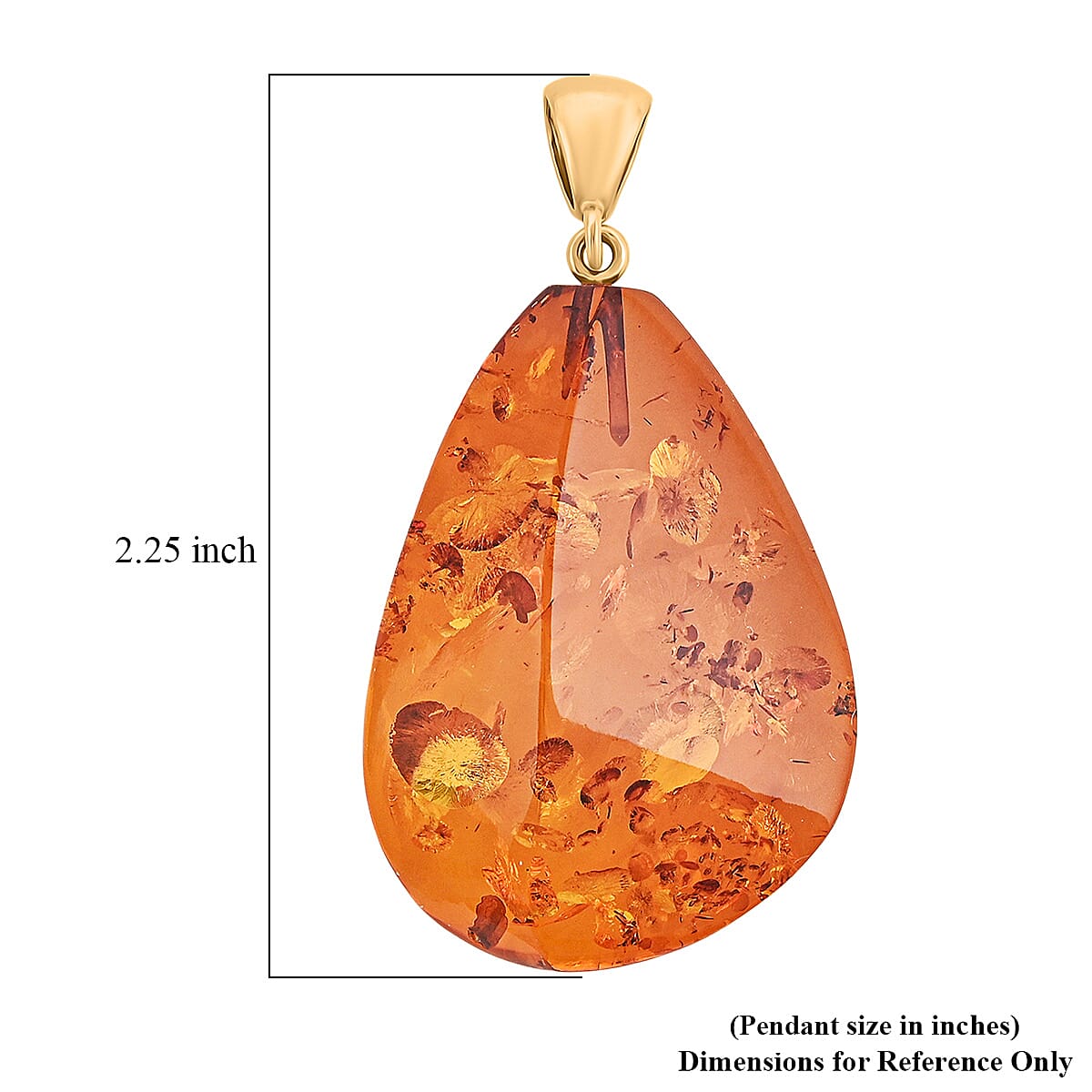 Baltic Amber Pendant without Chain in 14K YG Over Sterling Silver image number 5