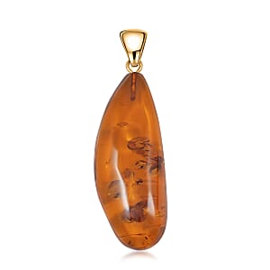 Baltic Amber Pendant without Chain in 14K YG Over Sterling Silver