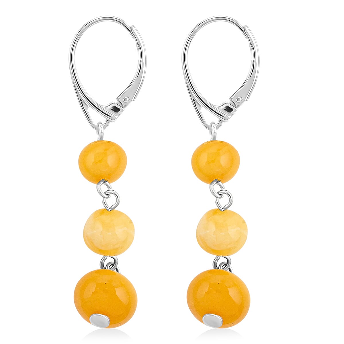 Butterscotch Amber Earrings in Sterling Silver image number 3