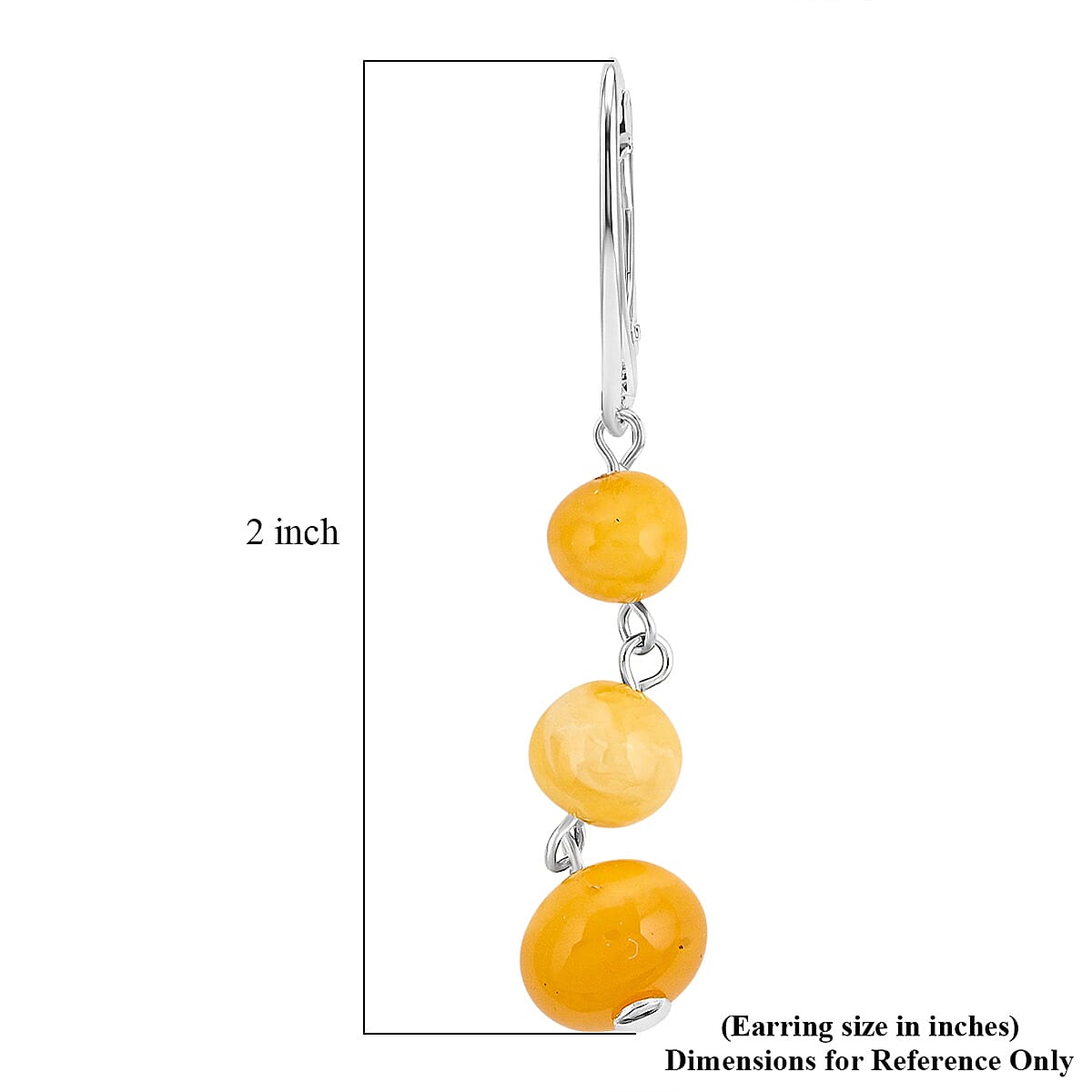 Butterscotch Amber Earrings in Sterling Silver image number 4
