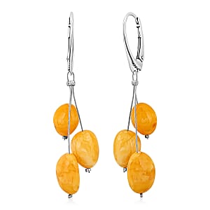 Butterscotch Amber Earrings in Sterling Silver