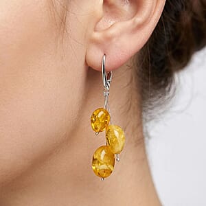 Butterscotch Amber Earrings in Sterling Silver