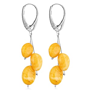 Butterscotch Amber Earrings in Sterling Silver
