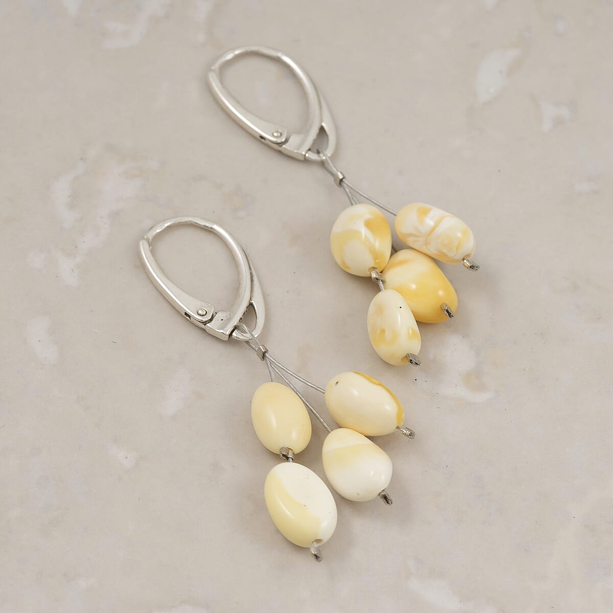 Butterscotch Amber Earrings in Sterling Silver image number 1