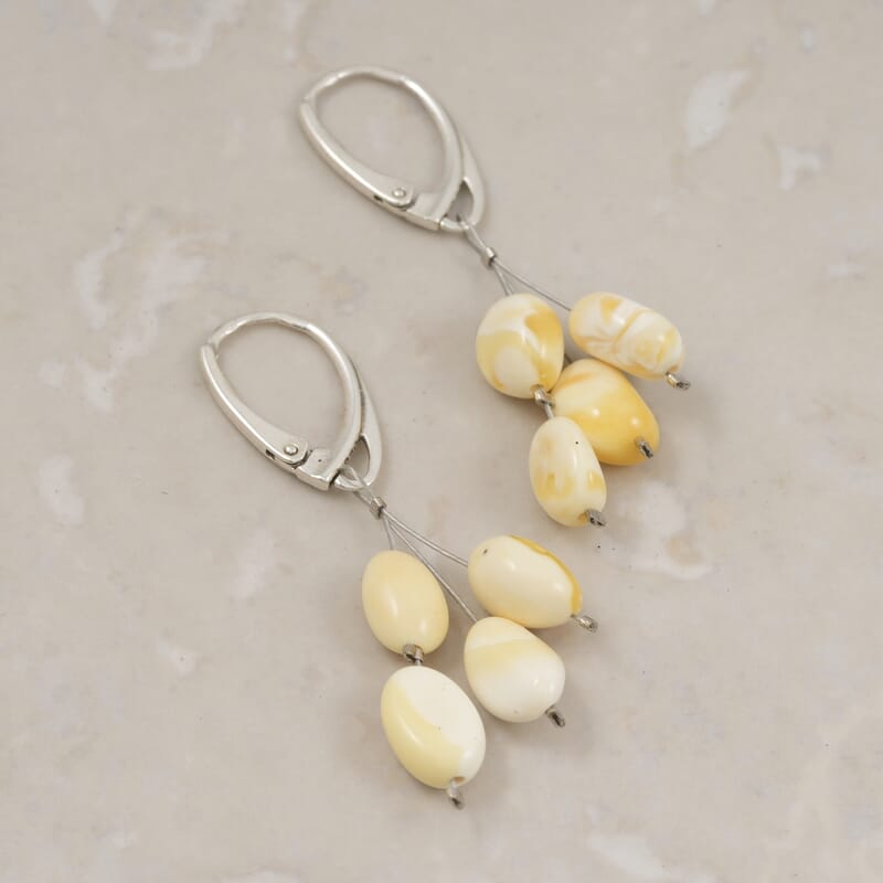 Butterscotch Amber Earrings in Sterling Silver