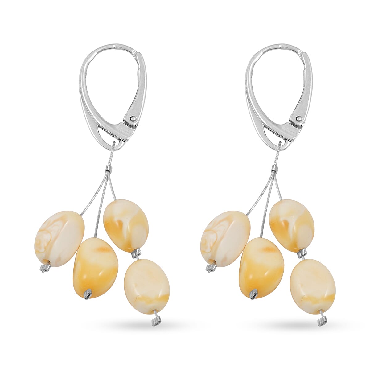 Butterscotch Amber Earrings in Sterling Silver image number 3
