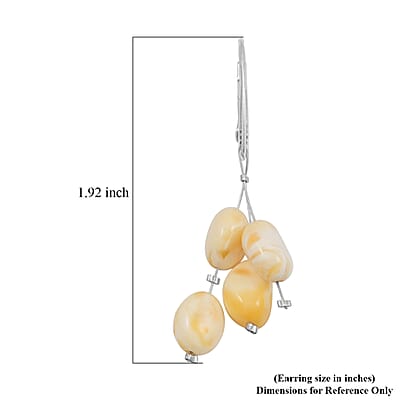 Butterscotch Amber Four Bead Earrings in Sterling Silver