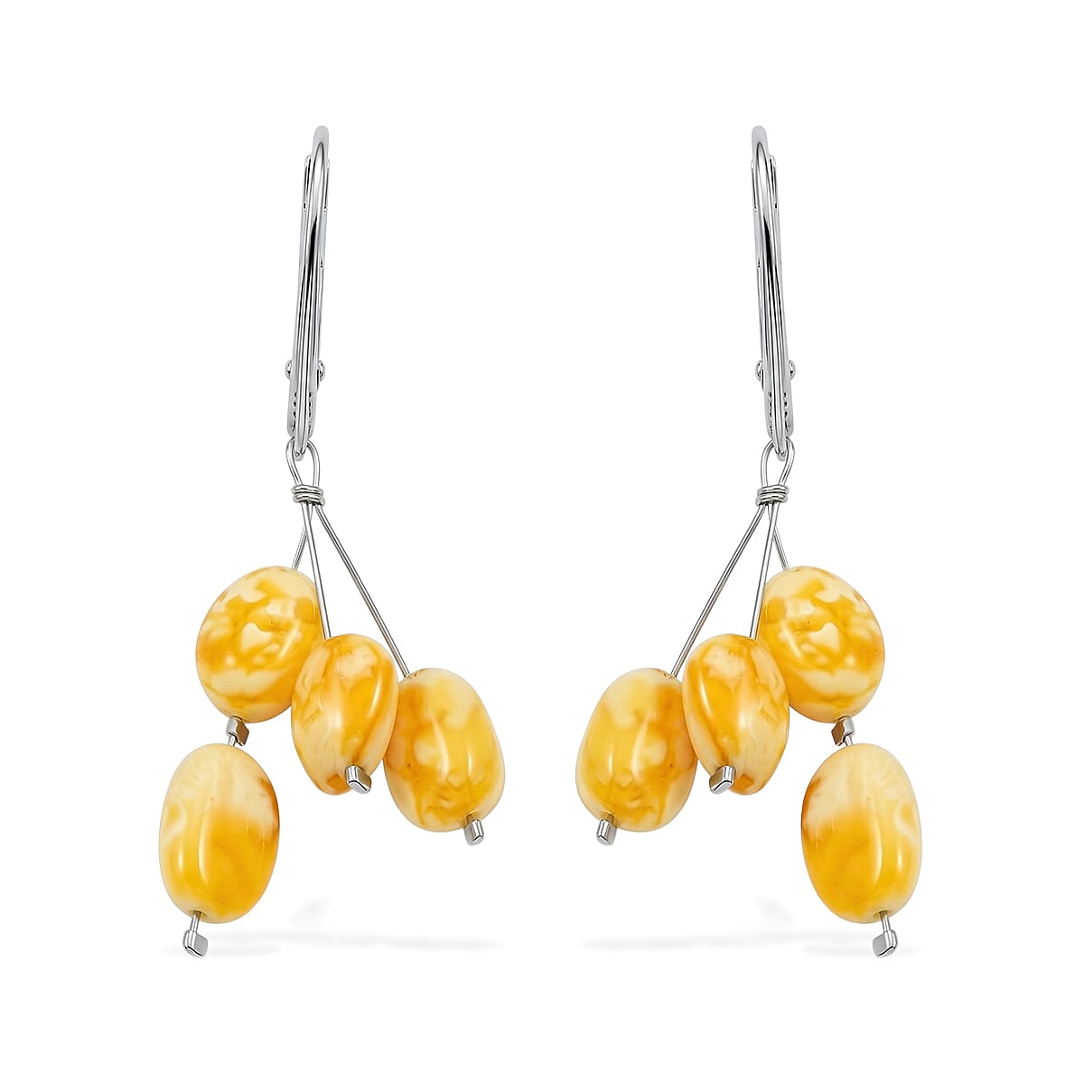 Butterscotch Amber Earrings in Sterling Silver