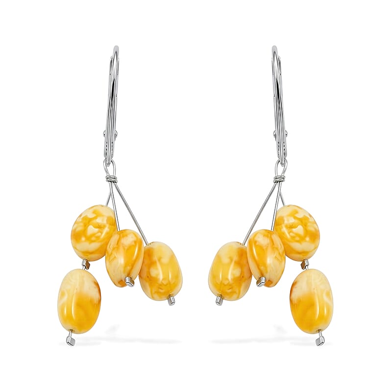 Butterscotch Amber Sunshine Earrings in Sterling Silver