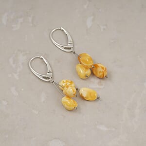 Butterscotch Amber Earrings in Sterling Silver