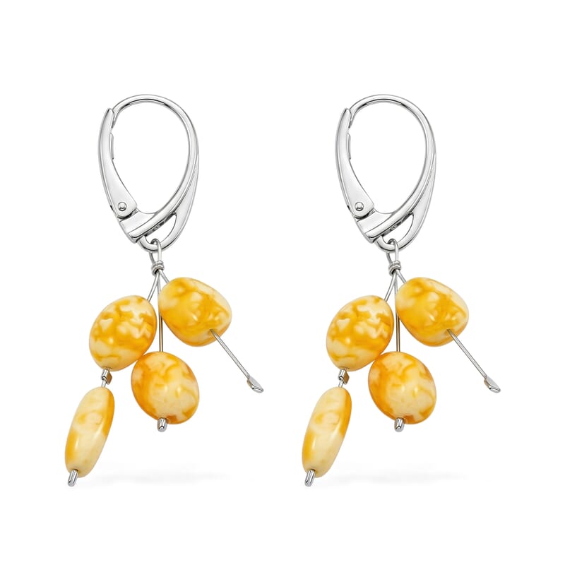 Butterscotch Amber Earrings in Sterling Silver