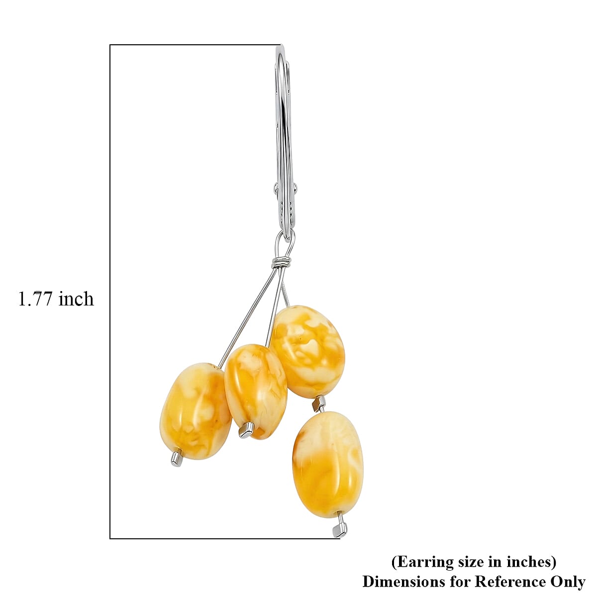 Butterscotch Amber Earrings in Sterling Silver image number 4