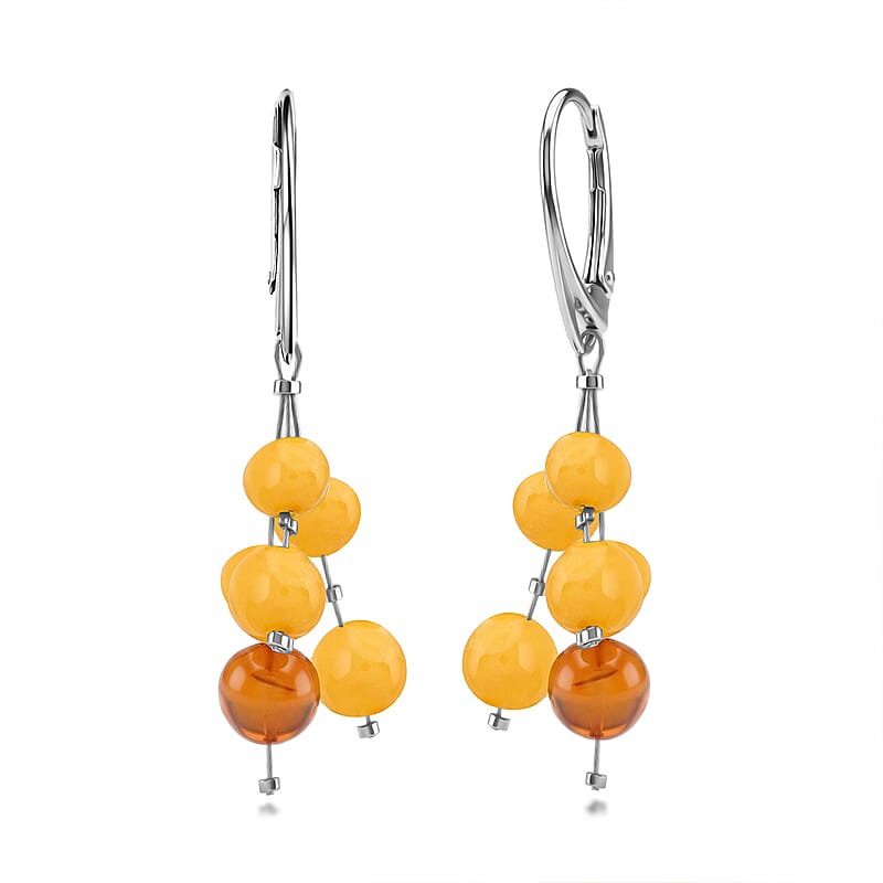 Butterscotch Amber Earrings in Sterling Silver