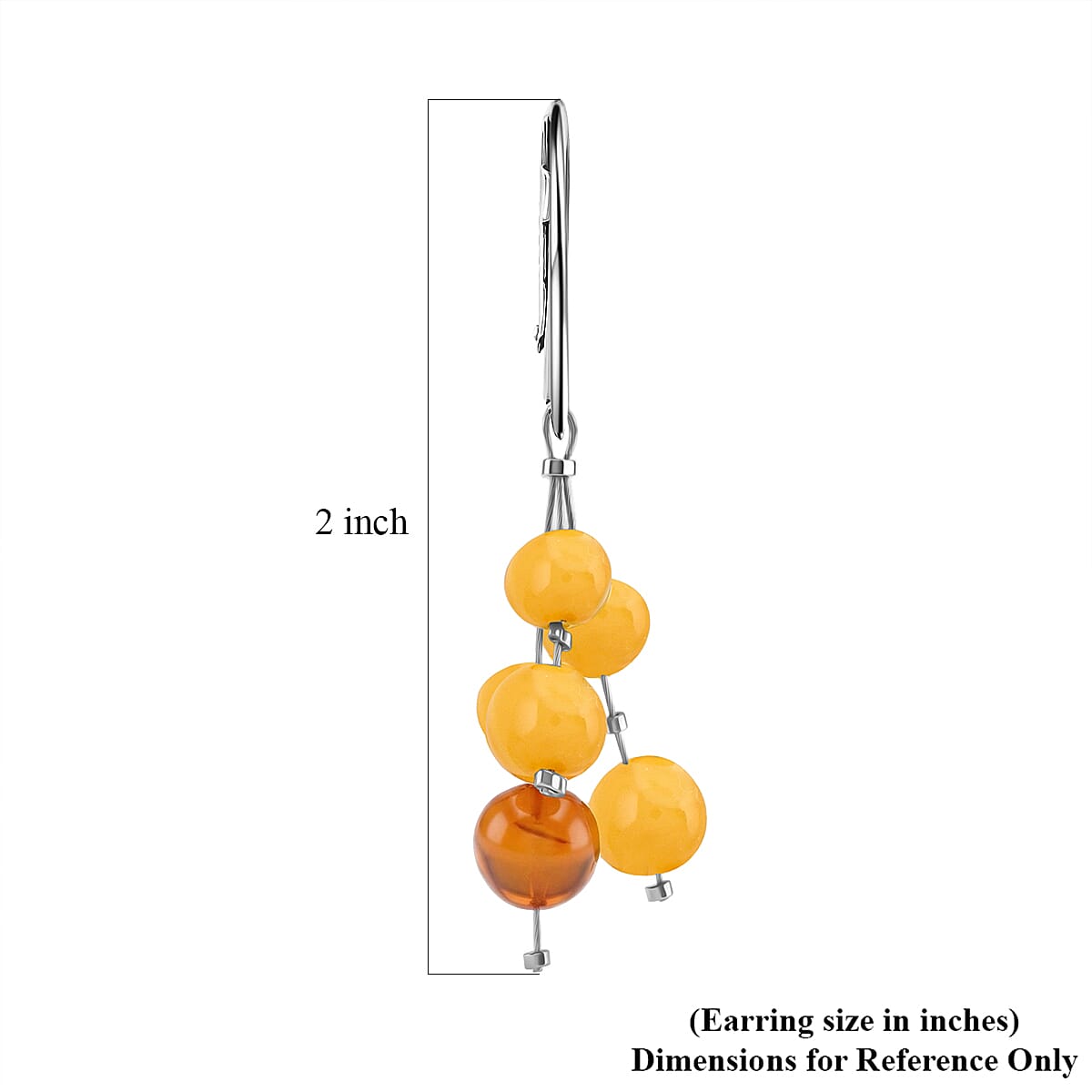 Butterscotch Amber Earrings in Sterling Silver image number 4