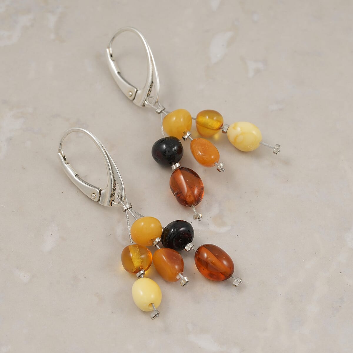 Baltic Amber Earrings in Sterling Silver image number 1