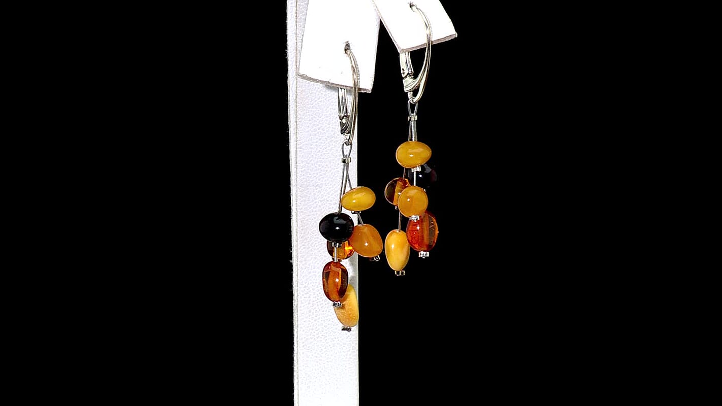 Baltic Amber Earrings in Sterling Silver