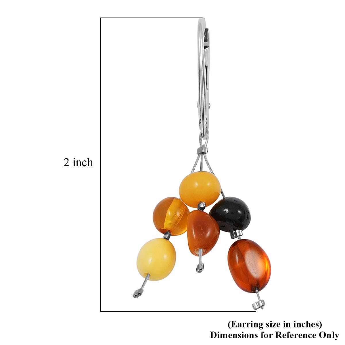 Baltic Amber Earrings in Sterling Silver image number 4