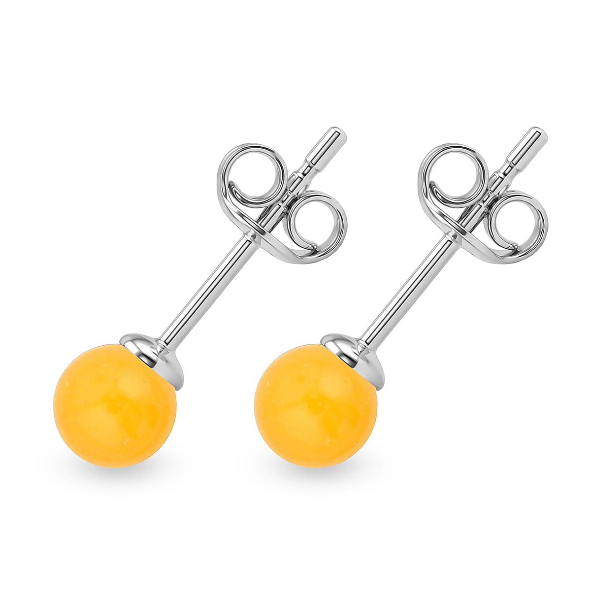 Butterscotch Amber Earrings in Sterling Silver image number 2