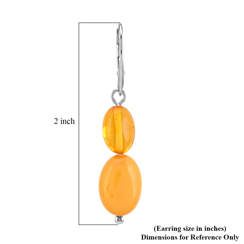 Butterscotch Amber and Honey Amber Earrings in Sterling Silver