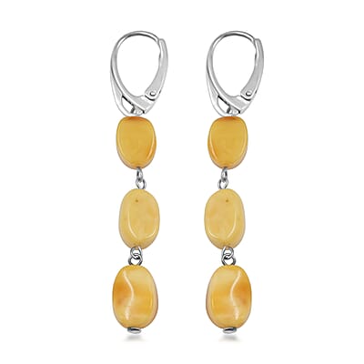 Butterscotch Amber Earrings in Silver