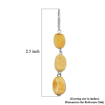 Butterscotch Amber Earrings in Silver