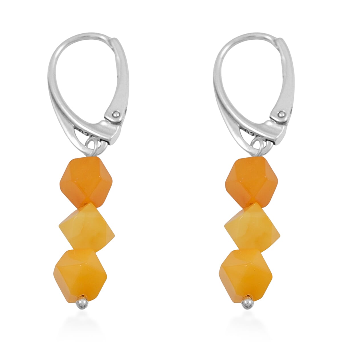 Butterscotch Amber Earrings in Sterling Silver image number 3