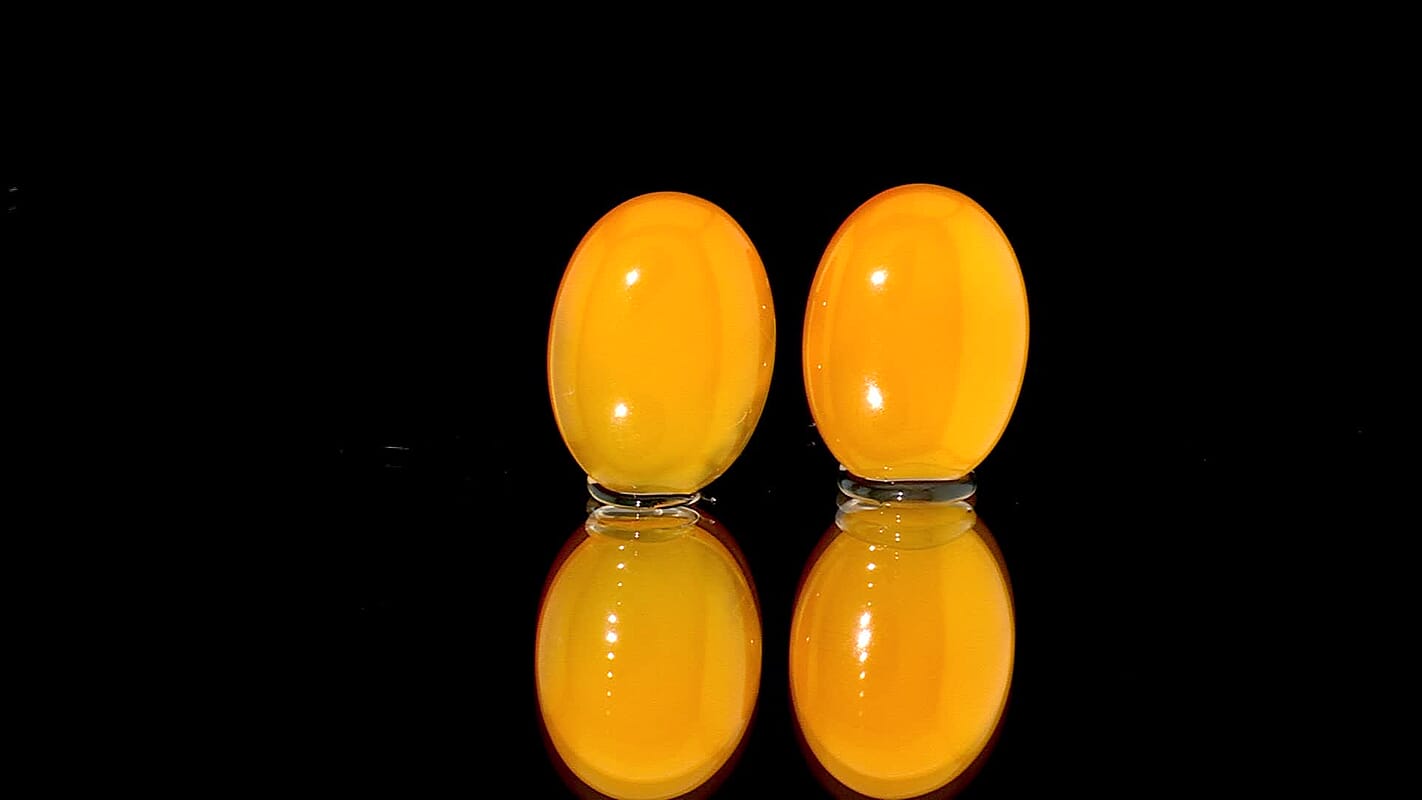 Butterscotch Amber Stud Earrings in Sterling Silver