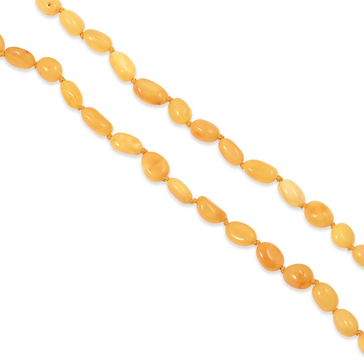 Butterscotch Amber Beaded Necklace (36 Inches) image number 3