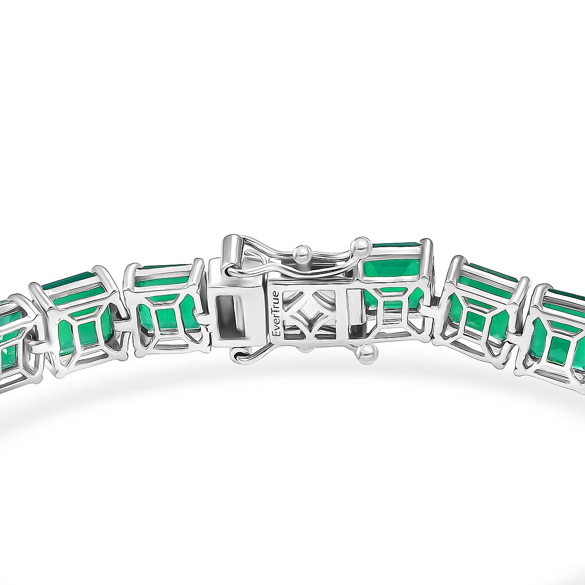 EverTrue Asscher Cut Verde Onyx 22.35 ctw Garden Path Bracelet in Platinum Bond (6.50 In) image number 3