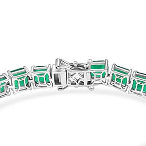 EverTrue Asscher Cut Verde Onyx 22.35 ctw Garden Path Bracelet in Platinum Bond (6.50 In)