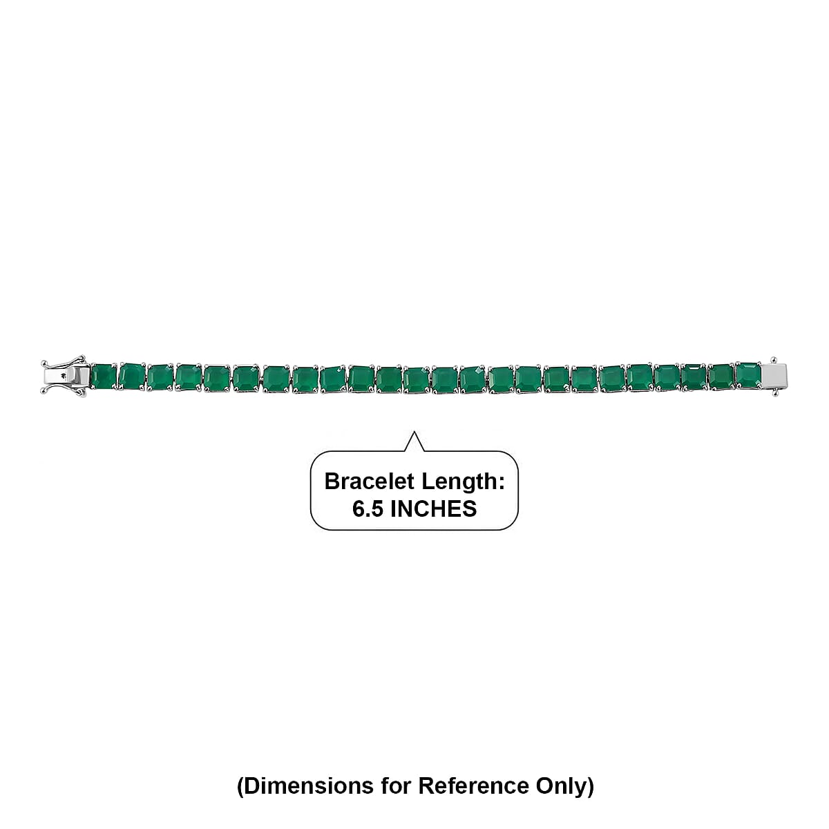 EverTrue Asscher Cut Verde Onyx 22.35 ctw Garden Path Bracelet in Platinum Bond (6.50 In) image number 4