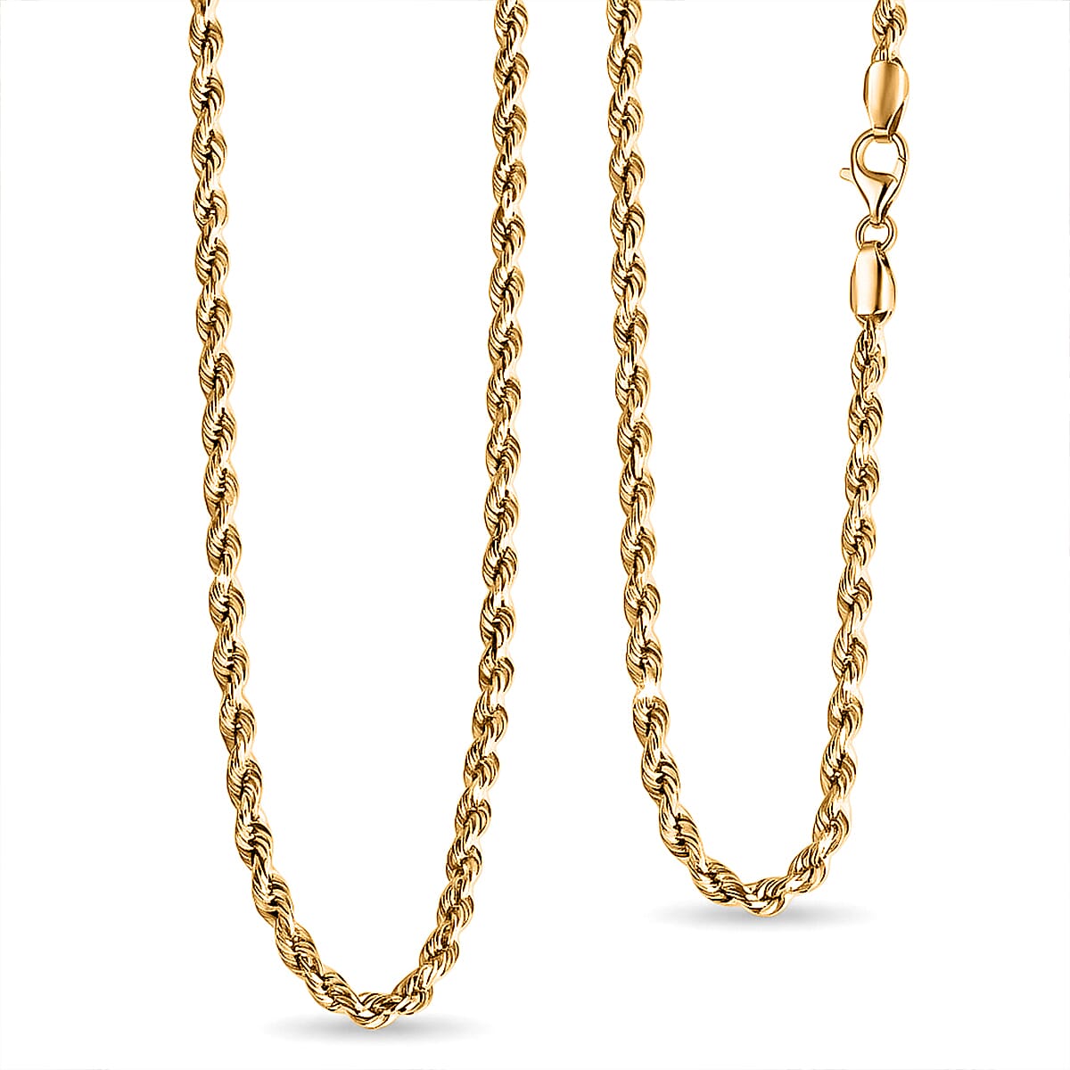 2.83mm Rope Chain Necklace in 22K Yellow Gold 20 Inches 4.47 Grams