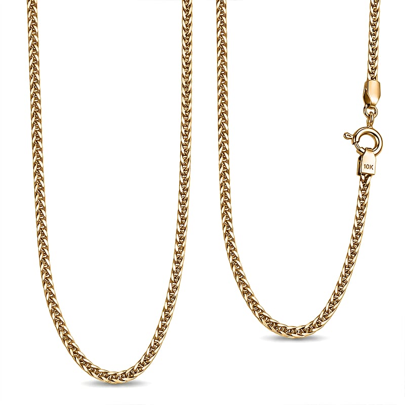 Luxoro Triple Spiga Chain Necklace in 10K Yellow Gold (20 Inches) 1.85 Grams