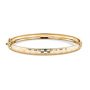 Luxoro Bangle Texture Bracelet in 10K Yellow Gold (7.25 In) 3.75 Grams