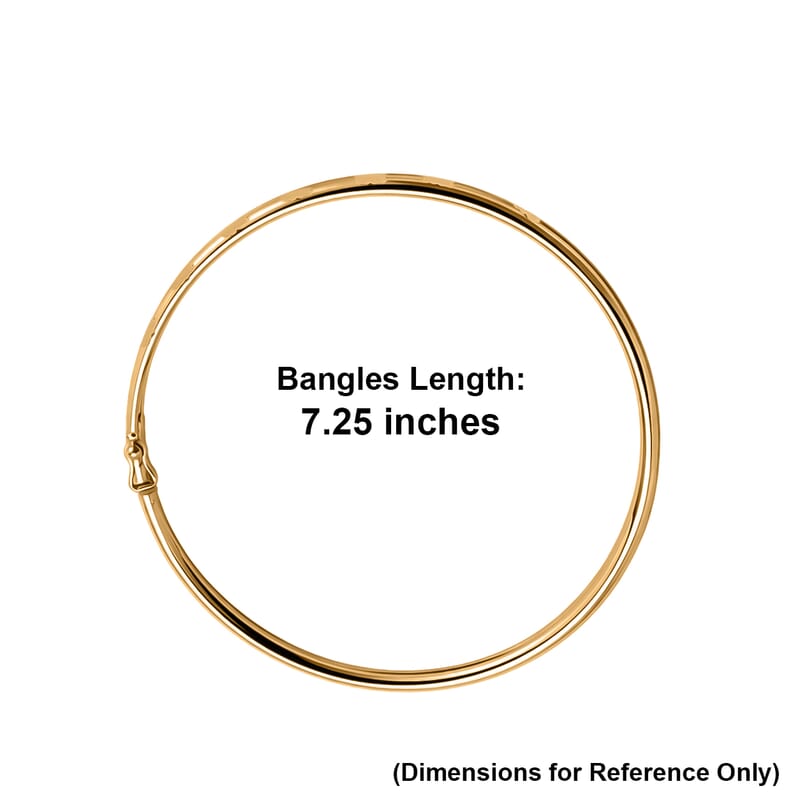 Luxoro Texture Bangle Bracelet in 10K Yellow Gold (7.25 In) 3.75 Grams