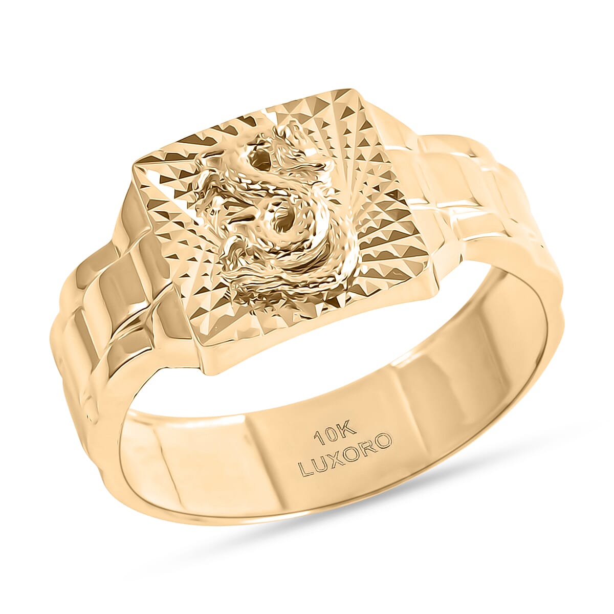 Luxoro Dragon Ring in 10K Yellow Gold (Size 6.0) 2.50 Grams