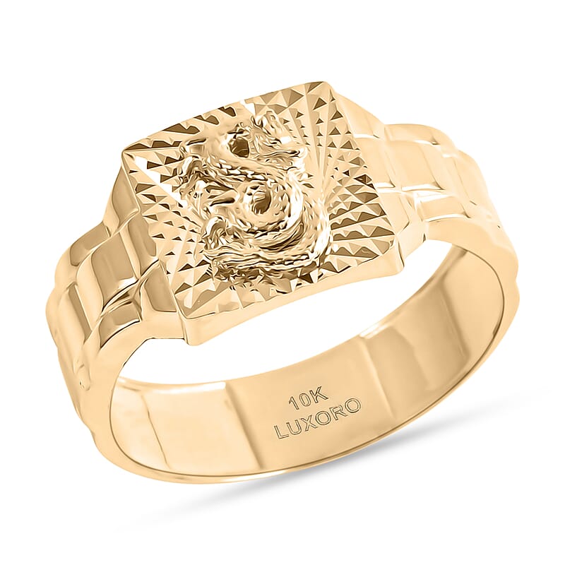 Luxoro Dragon Ring in 10K Yellow Gold (Size 6.0) 2.50 Grams