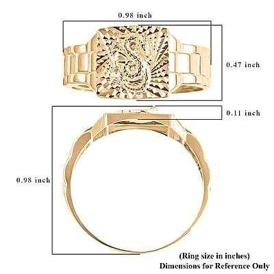 Luxoro Dragon Ring in 10K Yellow Gold (Size 6.0) 2.50 Grams
