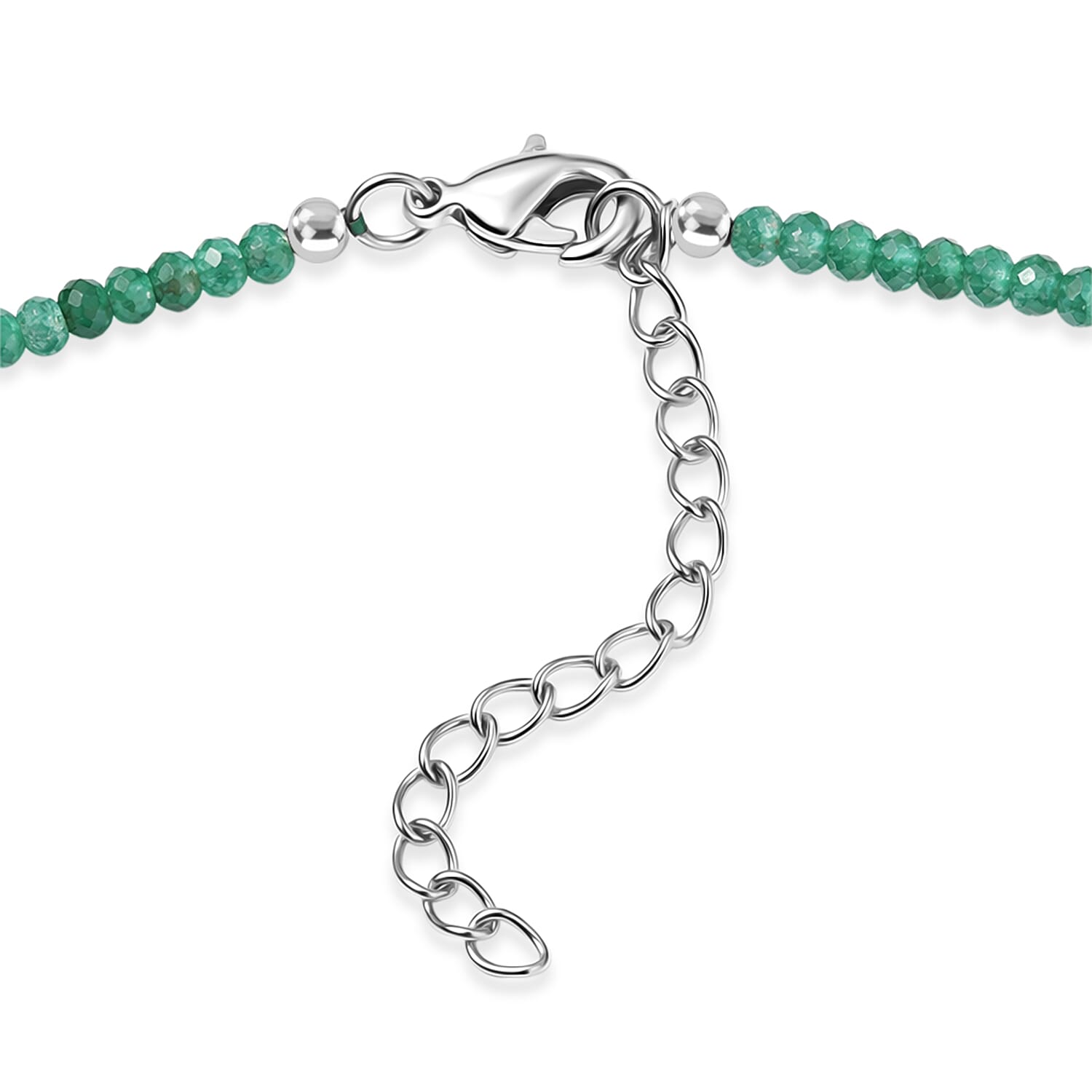 EverTrue Asscher Cut Verde Onyx 45.50 ctw Garden Path Necklace in Platinum Bond 18-20 Inches 
