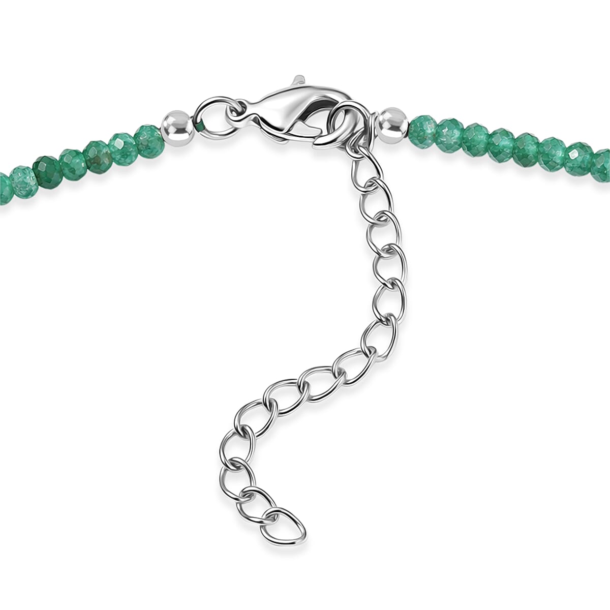 EverTrue Asscher Cut Verde Onyx 45.50 ctw Tennis Necklace in Platinum Bond 18 Inches  image number 3